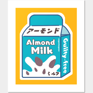 Almond Milk Dairy Free Vegan Milk Posters and Art